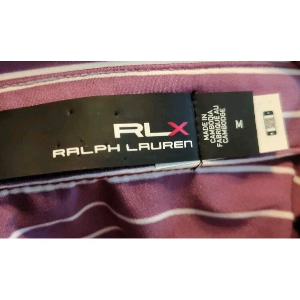 RLX Ralph Lauren Men's M Classic Fit Performance Polo Stretch Striped Wicked